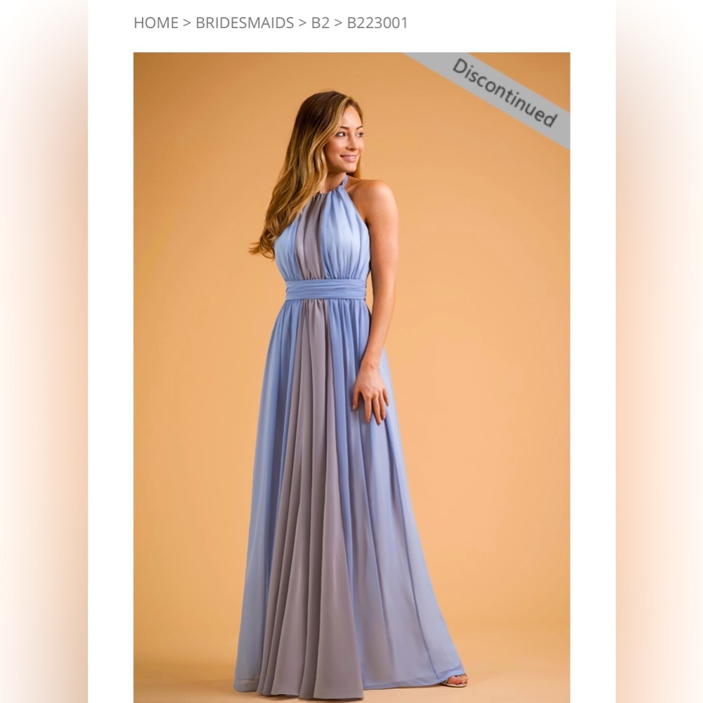 NWT Two Toned Long Halter Neckline Dress with Waistband